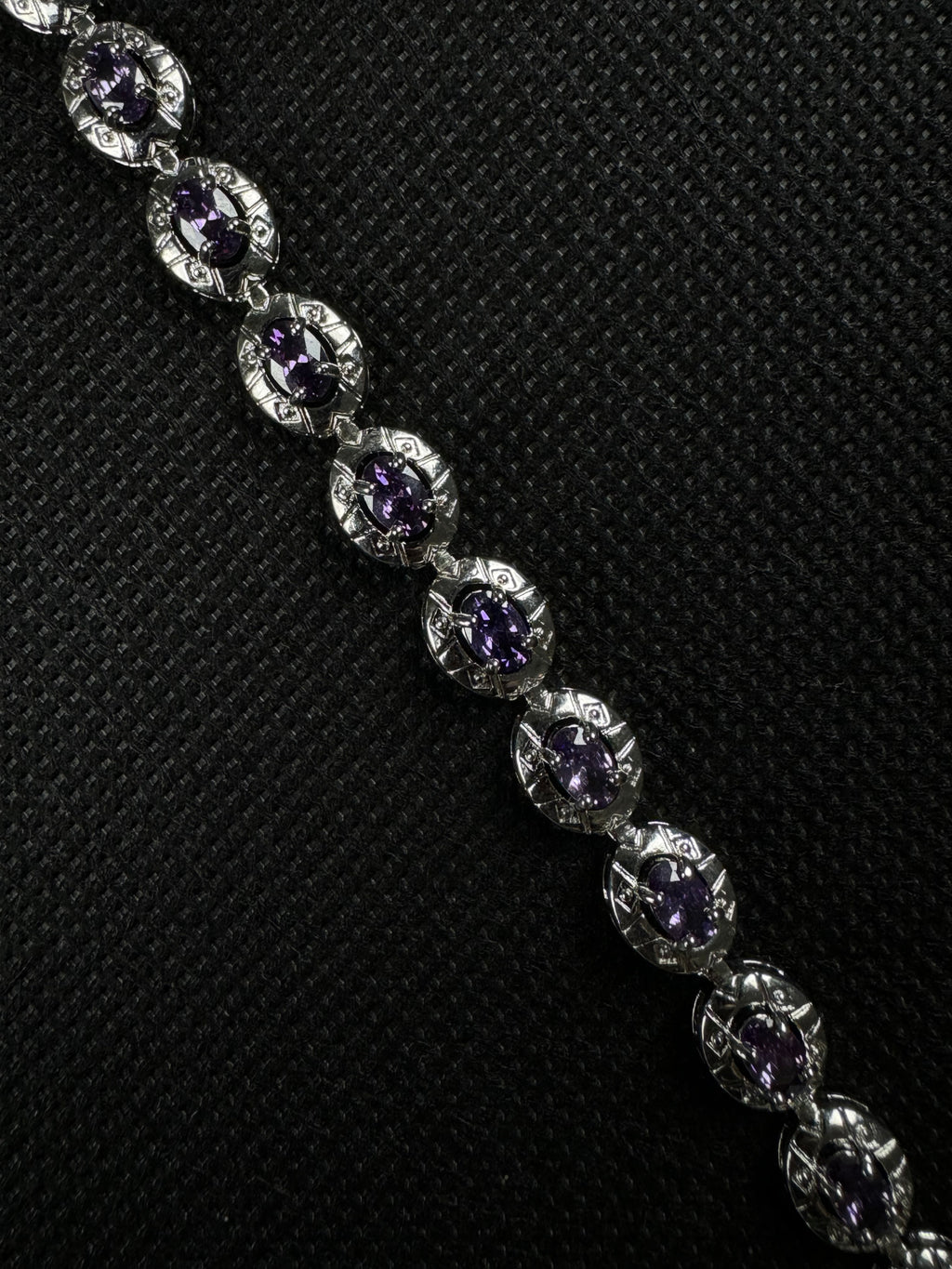 Gemstone Bracelet (Purple/Silver)