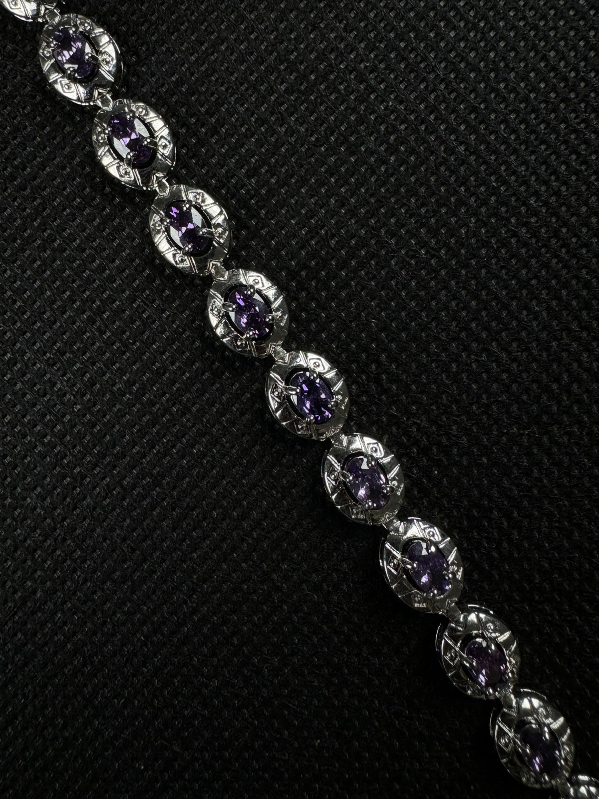 Gemstone Bracelet (Purple/Silver)