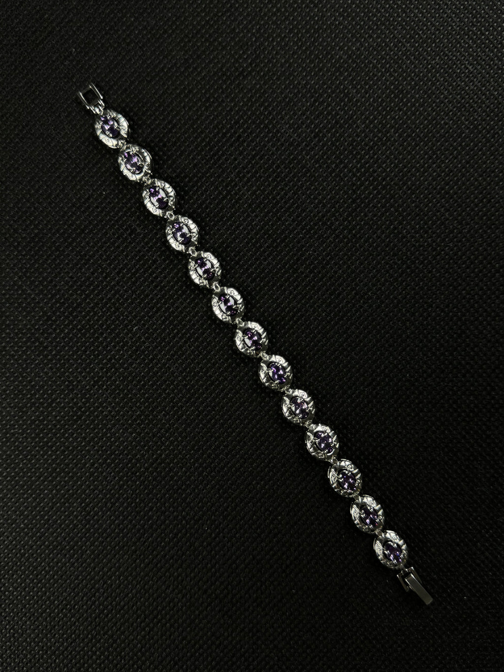 Gemstone Bracelet (Purple/Silver)