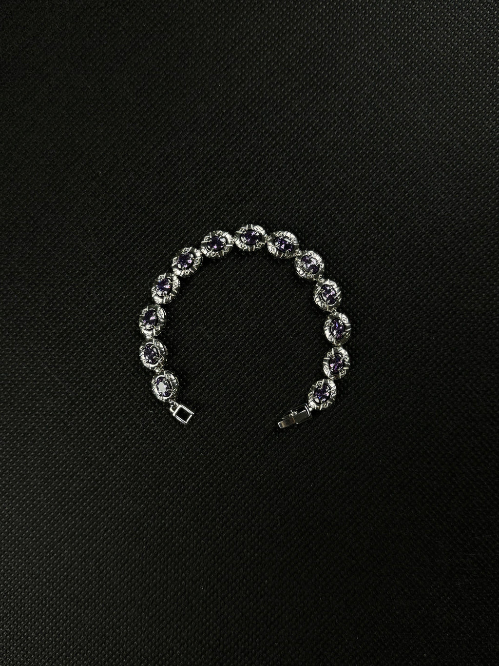 Gemstone Bracelet (Purple/Silver)