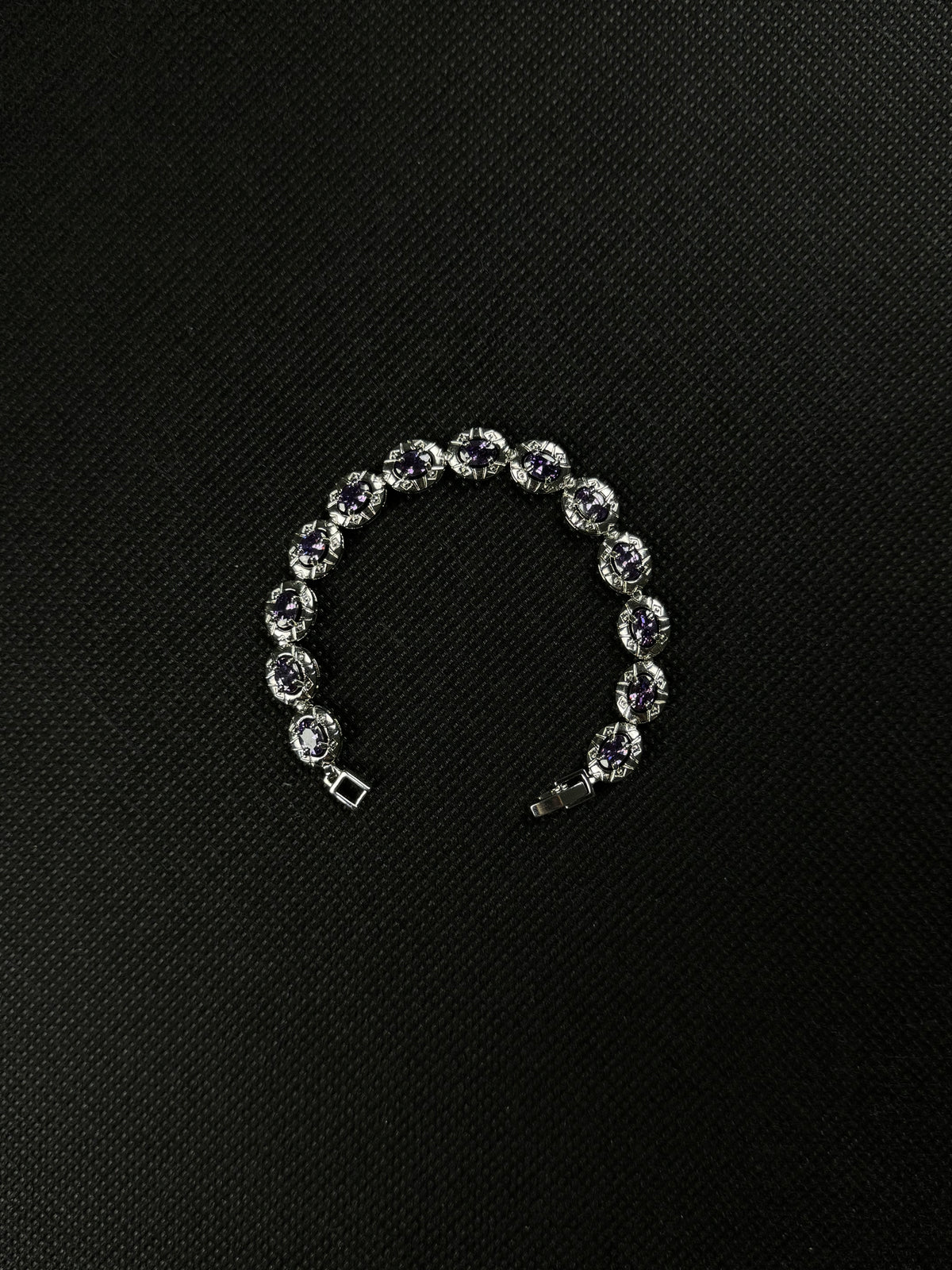 Gemstone Bracelet (Purple/Silver)