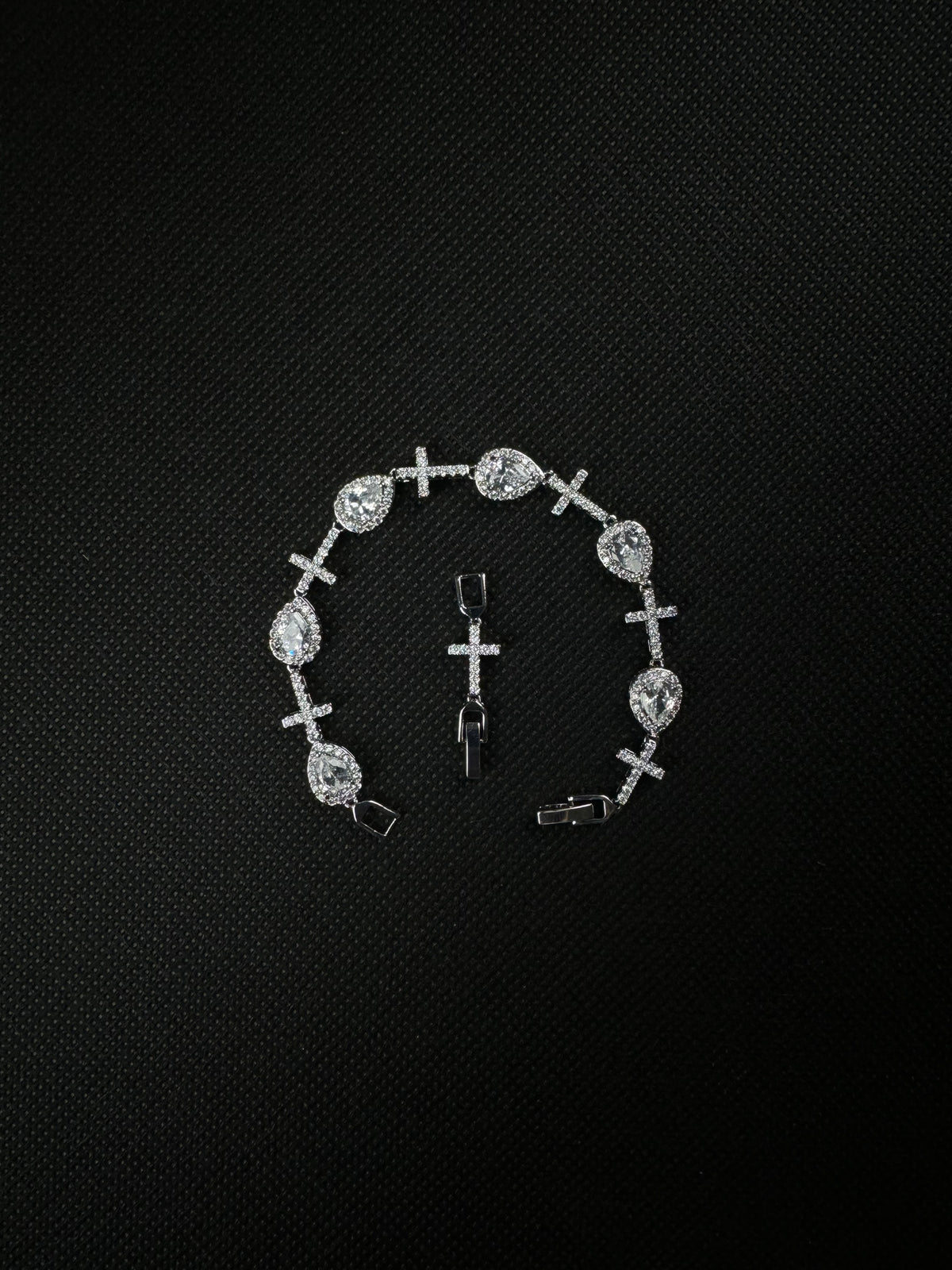 Tears and Crosses Bracelet (Silver)